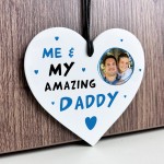 Gift For Dad For Birthday Christmas White Acrylic Heart Plaque