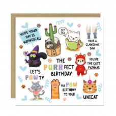 Funny Cat Birthday Card For Men Women The Purrfect Birthday Card