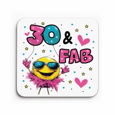 Funny 30th Birthday Gift For Women 30 AND FAB Coaster Gifts