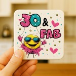 Funny 30th Birthday Gift For Women 30 AND FAB Coaster Gifts