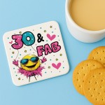 Funny 40th Birthday Gift For Women 40 AND FAB Coaster Gifts