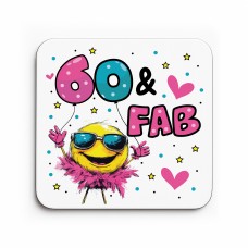 Funny 60th Birthday Gift For Women 60 AND FAB Coaster Gifts