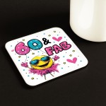Funny 60th Birthday Gift For Women 60 AND FAB Coaster Gifts