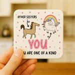 Sister Gifts For Birthday Christmas SISTER COASTER One Of A Kind