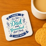 Dad and Grandad Coaster Rock Them Both Novelty Gift Father's Day