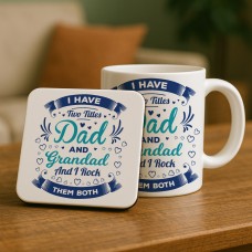 Dad Gifts from Daughter Son Fathers Day Birthday Mug Coaster Set