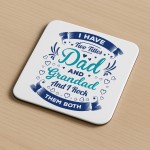 Dad Gifts from Daughter Son Fathers Day Birthday Mug Coaster Set