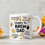Funny Dad Gift Dad Coffee Mug Cheers To Brew Dad Gift