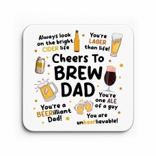 Funny Dad Gift Dad Coaster Cheers To Brew Dad Gift For Birthday