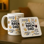 Funny Dad Mug and Coaster Novelty Gift For Dad Fathers Day 