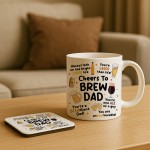 Funny Dad Mug and Coaster Novelty Gift For Dad Fathers Day 
