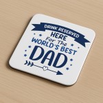 Worlds Best Dad Mug and Coaster Gift From Daughter and Son