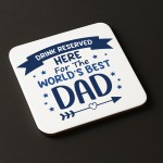Worlds Best Dad Mug and Coaster Gift From Daughter and Son