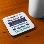 Fathers Day Mug and Coaster Set Gifts For Dad From Daughter Son 