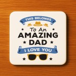Amazing Dad Coaster Gift For Fathers Day Birthday Gift For Dad