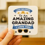 Amazing Grandad Coaster Gift For Fathers Day Birthday Novelty