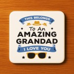 Amazing Grandad Coaster Gift For Fathers Day Birthday Novelty