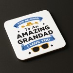 Amazing Grandad Coaster Gift For Fathers Day Birthday Novelty