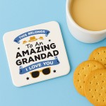 Amazing Grandad Coaster Gift For Fathers Day Birthday Novelty