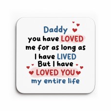 Cute Dad Gift Dad Coaster Loved You My Entire Life Dad Gifts
