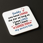 Cute Dad Gift Dad Coaster Loved You My Entire Life Dad Gifts