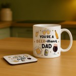 Funny Dad Gift Dad Coffe Mug And Coaster You Are A Beer-illiant