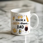 Funny Dad Gift Dad Coffe Mug And Coaster You Are A Beer-illiant