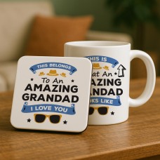 Amazing Grandad Mug and Coaster Set Gift For Fathers Day