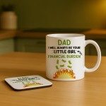 Dad Gift From Daughter Novelty Ceramic Mug and Coaster Set