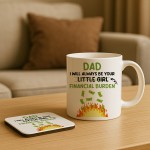 Dad Gift From Daughter Novelty Ceramic Mug and Coaster Set