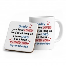 Daddy Gifts Ceramic Mug and Coaster Novelty Gift From Daughter