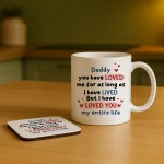 Daddy Gifts Ceramic Mug and Coaster Novelty Gift From Daughter