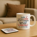 Daddy Gifts Ceramic Mug and Coaster Novelty Gift From Daughter