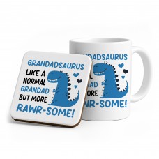 Grandad Gifts Grandadsaurus Mug and Coaster Novelty Gift