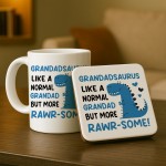 Grandad Gifts Grandadsaurus Mug and Coaster Novelty Gift