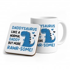 Daddy Gifts Daddysaurus Mug and Coaster Novelty Gifts