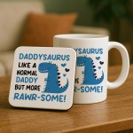 Daddy Gifts Daddysaurus Mug and Coaster Novelty Gifts