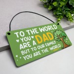 Dad Gift For Birthday Fathers Day You Are The World Plaque