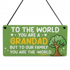 Grandad Gift For Birthday Fathers Day You Are The World Plaque