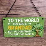 Grandad Gift For Birthday Fathers Day You Are The World Plaque