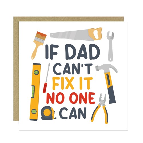 Funny Birthday Card For Dad If Dad Cant Fix It No One Can Card