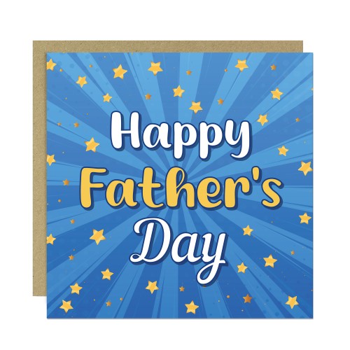 Dad Card For Fathers Day With Envelope Included Gold Stars