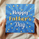 Dad Card For Fathers Day With Envelope Included Gold Stars