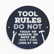 TOOL RULES Sign For Shed Plaque Funny Sign For DIY Enthusiast