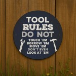 TOOL RULES Sign For Shed Plaque Funny Sign For DIY Enthusiast