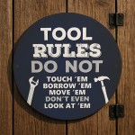 TOOL RULES Sign For Shed Plaque Funny Sign For DIY Enthusiast