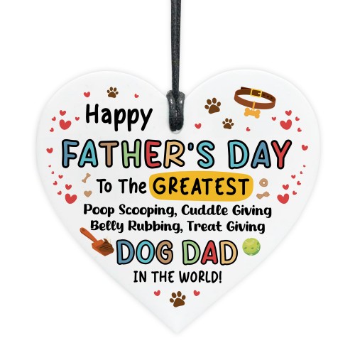 Fathers Day Gift For Greatest Dog Dad Funny Gift For Dad Heart