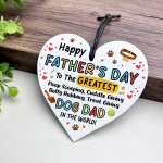 Fathers Day Gift For Greatest Dog Dad Funny Gift For Dad Heart
