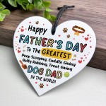 Fathers Day Gift For Greatest Dog Dad Funny Gift For Dad Heart
