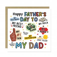Novelty Fathers Day Card For Dad My Rock My Hero Cute Card